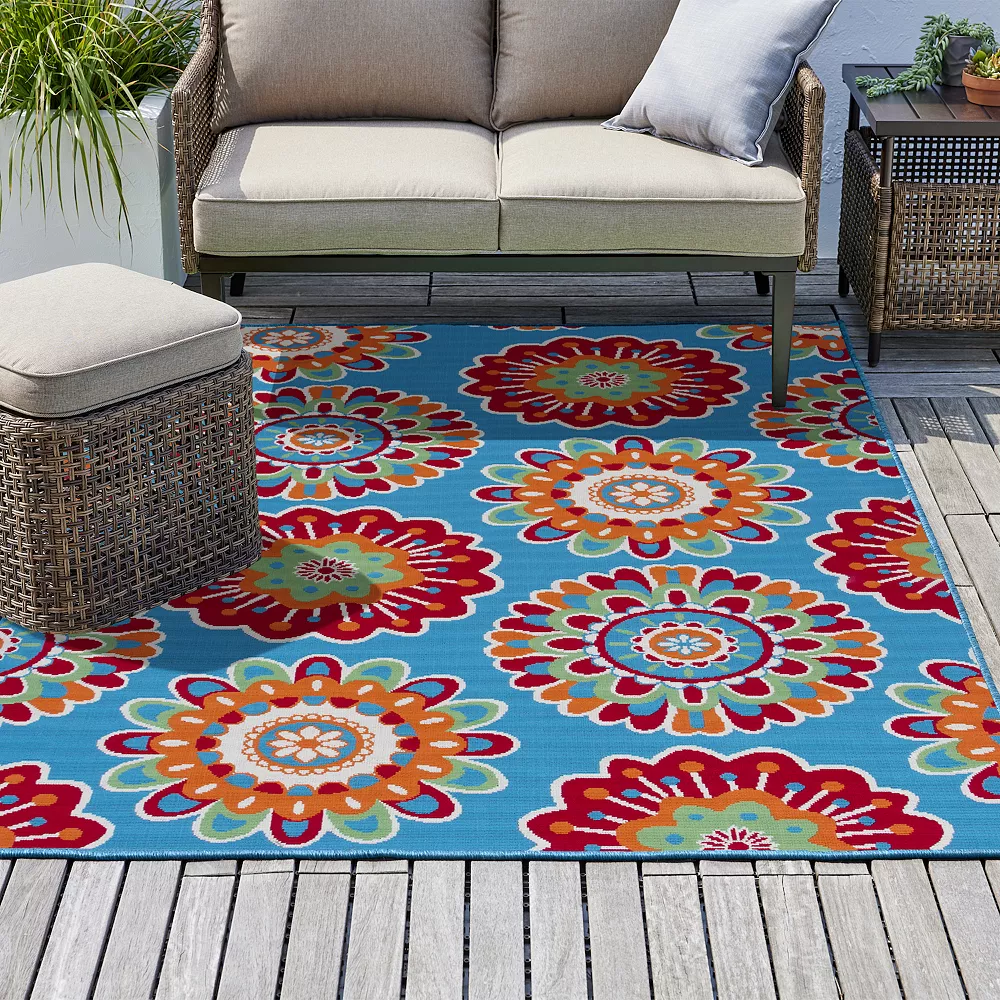 Sonoma Goods For Life® Floral Medallion Indoor/Outdoor Area And Throw Rug 4 Sonoma Goods For Life® Floral Medallion Indoor/Outdoor Area And Throw Rug - Image 2