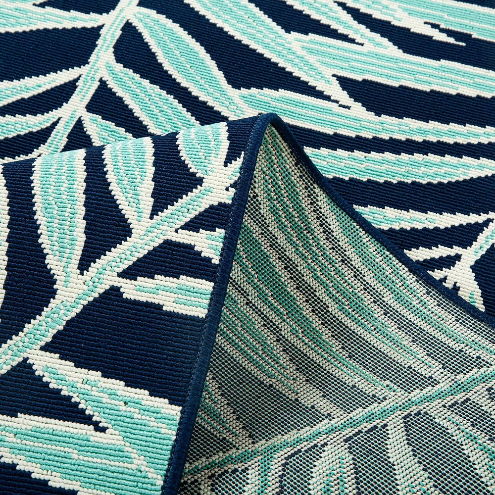 Sonoma Goods For Life® Indoor/Outdoor Navy Palm Leaves Rug 7 Sonoma Goods For Life® Indoor/Outdoor Navy Palm Leaves Rug - Image 5