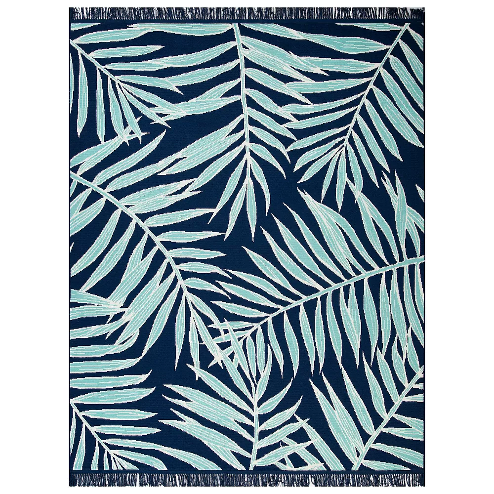 Sonoma Goods For Life® Indoor/Outdoor Navy Palm Leaves Rug 3 Sonoma Goods For Life® Indoor/Outdoor Navy Palm Leaves Rug