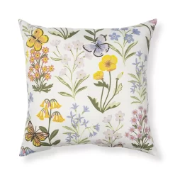 Sonoma Goods For Life® White Spring Floral 17" X 17" Outdoor Throw Pillow